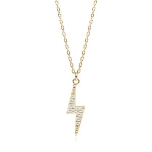 Lantisor argint placat cu aur galben fulger cu pietre DiAmanti Z1702NG-DIA (Argint 925‰ 1,9 g.)